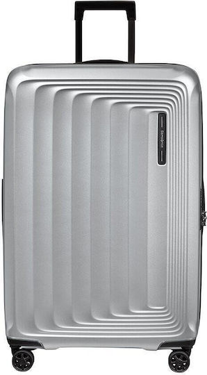 Samsonite Nuon-Spinner Голям Куфар Твърд сребърен с 4 колела Височина 75см.