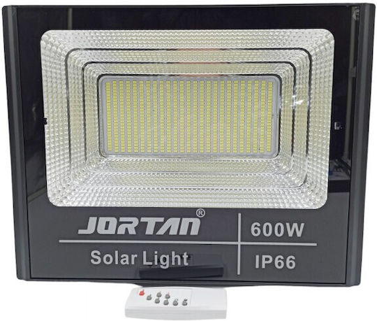 Jortan Waterproof Solar LED Floodlight 600W Cold White 6500K with Remote Control IP66