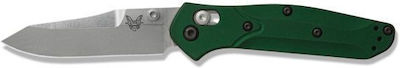 Benchmade Mini Osborne Pocket Knife Green with Blade made of Stainless Steel in Sheath