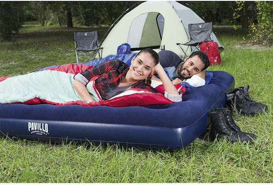 Bestway Inflatable Camping Air Mattress King Size with Integrated Pump Pavilo 203x183x22cm