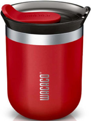 Wacaco Octaroma Classico Travel Mug Sticlă Termos Oțel inoxidabil Fără BPA Carmine Red 180ml cu Piesa de gură