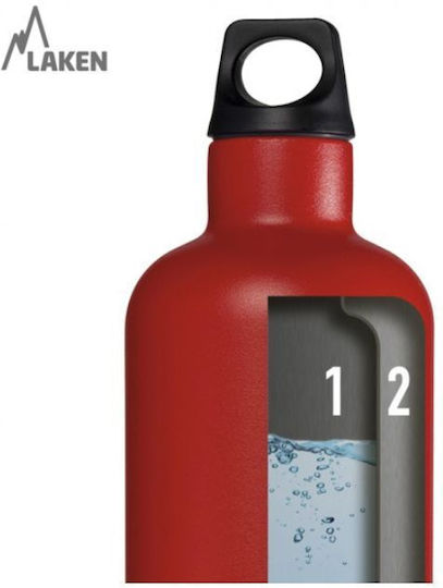 Laken Futura Thermo Narrow Mouth Ανακυκλώσιμο Μπουκάλι Θερμός Ανοξείδωτο BPA Free 500ml Μαύρο