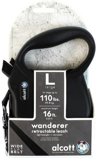 Alcott Foldable Dog Leash/Lead Strap in Black color 5m
