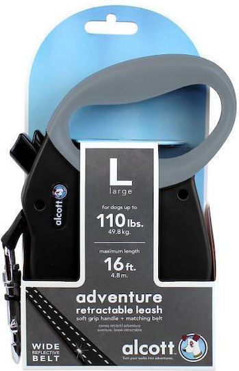 Alcott Foldable Dog Leash/Lead Strap Adventure Large 5μ. up to 50kg Black in Black color 5m up to 50kg