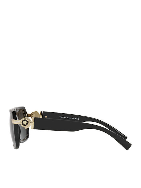 Versace Men's Sunglasses with Black Plastic Frame and Black Lens