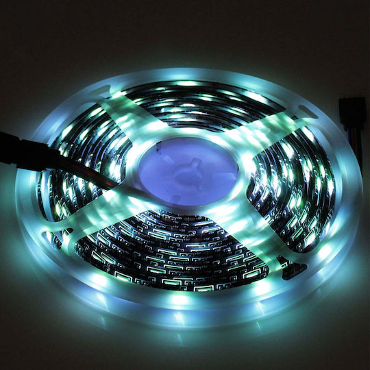 Rixme Водоустойчива LED Лента RZ-0002 USB 5V RGB Светлина 3м Тип SMD5050 с Захранване & Дистанционно управление