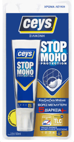 Ceys Stop Moho Silikon-Dichtungsmittel Schimmelresistent für Holz Weiß 50ml