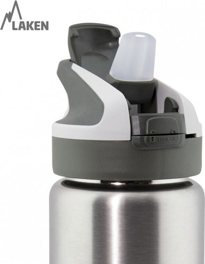 Laken Jumping Kinderflasche Thermos Einhorn Rostfreier Stahl mit Strohhalm Rosa 350ml