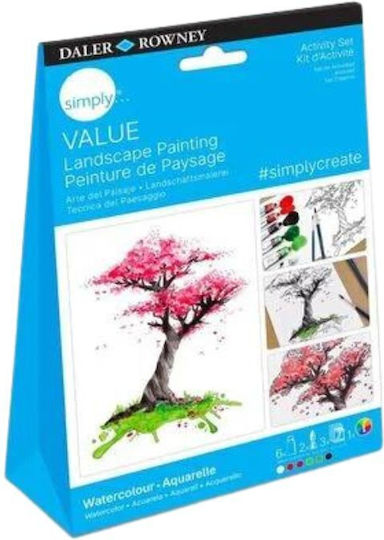Daler Rowney Activity Landscape Set de Colorat cu Aquarelle 23x15cm 12buc