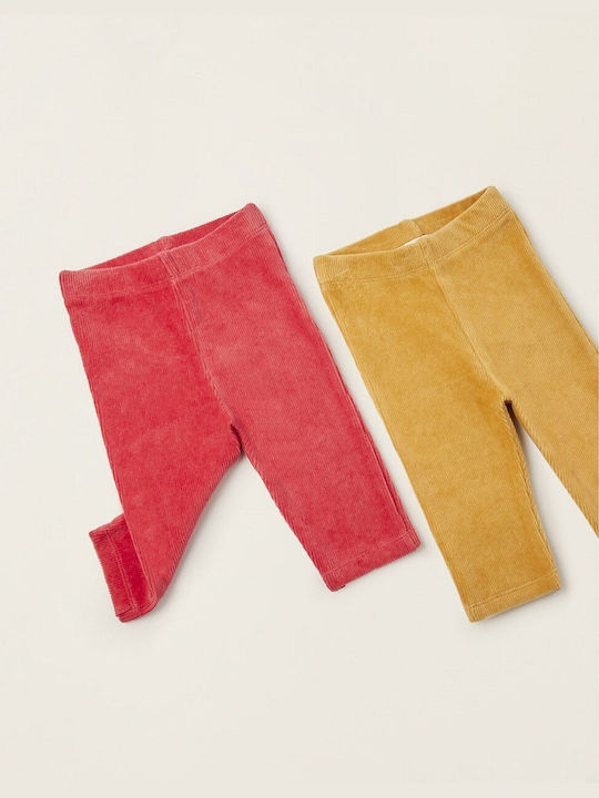 Set of 2 pieces. Leggings Red/Yellow Girl Zippy ZNGAP0401_22011