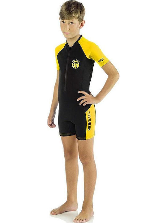 CressiSub Little Shark Kids Playsuit Wetsuit with Zip Black/Yellow 2mm