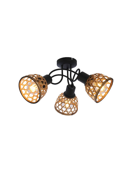 Globo Lighting Wenna Modern Wooden Ceiling Light with Socket E27 46pcs Black