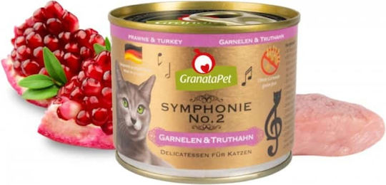 Granata Pet Foods Symphonie No.8 Υγρή Τροφή για Ενήλικες Γάτες σε Κονσέρβα με Κοτόπουλο και Πάπια χωρίς Σιτηρά 200gr