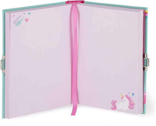 Legami Milano Unicorn Notizbuch mit leeren Seiten und Schloss Grün