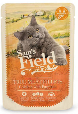 Sam's Field True Meat Fillets Wet Food for Cats In Pouch with Pumpkin / Chicken 1pc 85gr