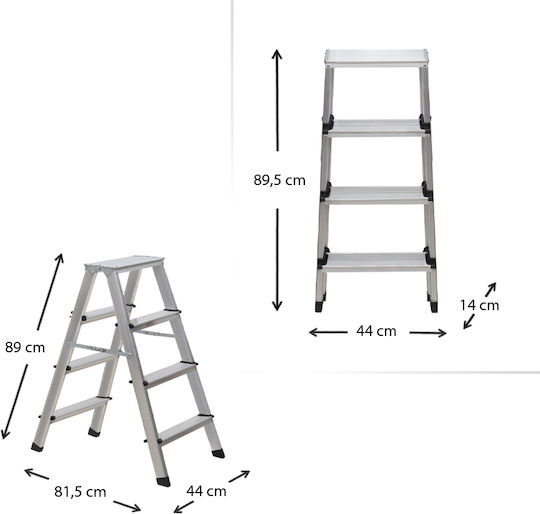 Perilla Perilla Scară Aluminiu cu 2x4 Trepte 82.5buc
