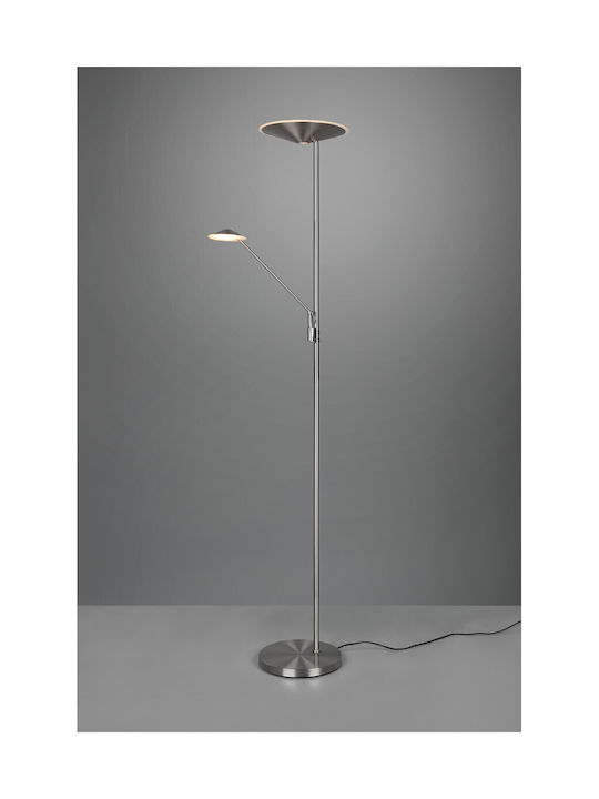 Trio Lighting Brantford LED Floor Lamp H180xW30cm. Silver