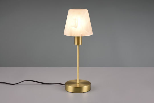 Trio Lighting Luis II Μεταλλικό Πορτατίφ για Ντουί E14 με Λευκό Καπέλο και Χρυσή Βάση