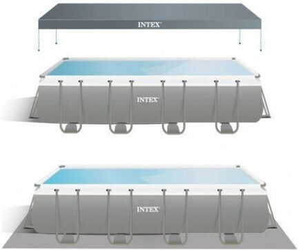 Intex Ultra Frame XTR Πισίνα 10lt με Μεταλλικό Σκελετό 975x488x132εκ. Γκρι
