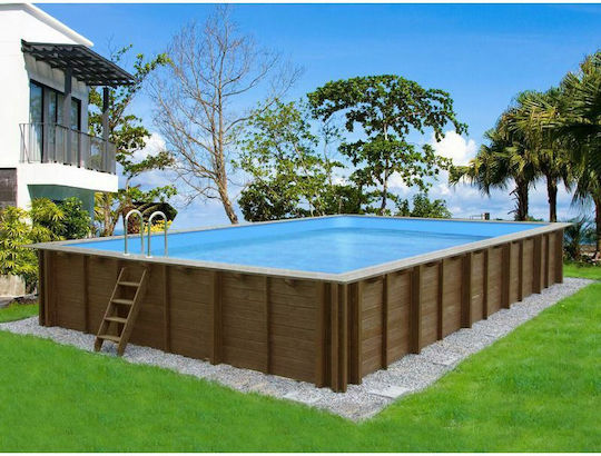 Interline Piscină 25400lt Din Lemn 790x400x138cm Bej