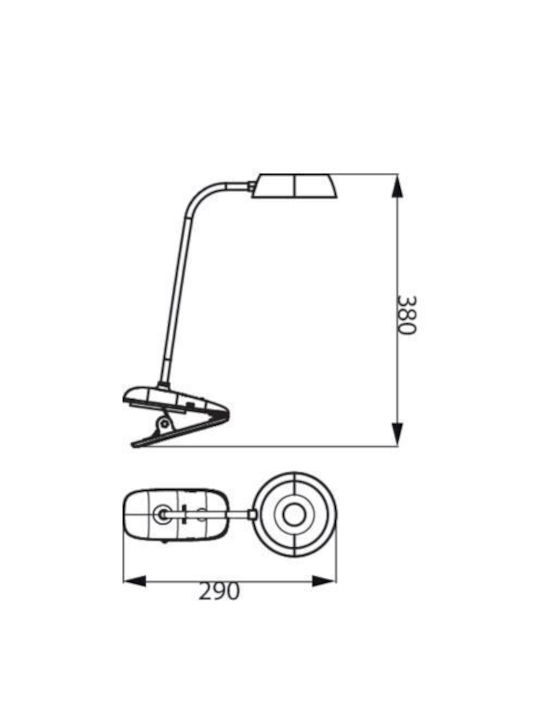 Philips Donutclip Επαναφορτιζόμενο LED Φωτιστικό Γραφείου με Εύκαμπτο Βραχίονα και Κλιπ σε Λευκό Χρώμα