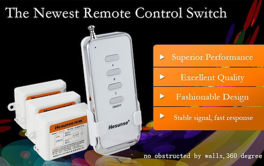 Y-F211A1N3 Smart Switch RF με Τηλεχειριστήριο 3τμχ