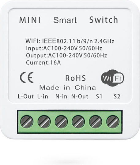 DeTech Smart Switch 1 Channel Wi-Fi 16A