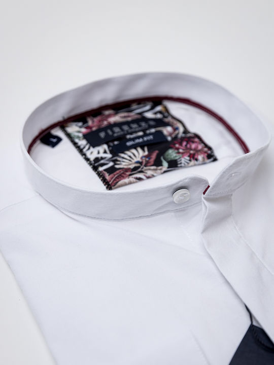 White Mao Collar Shirt FIRENZE