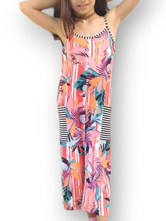 One-piece jumpsuit Pink Fringe Printed Jumpsuit - Chief