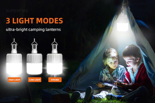 Superfire T26 Solarlampe für Camping mit Taschenlampe 500lm 18W