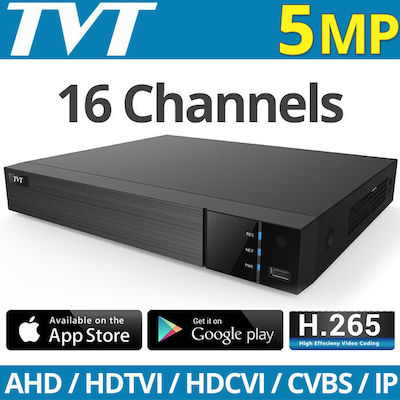 TVT 16-Channel Surveillance Video Recorder HVR Full HD+ TD-2116NS-HC