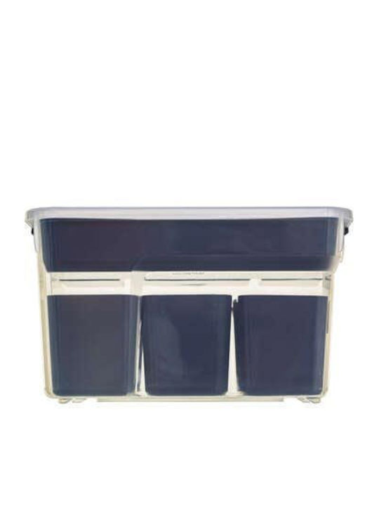 Plastic Storage Box with Lid Transparent 21.5x30.5x18cm 1pcs