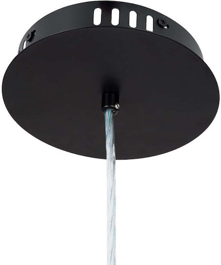 GloboStar Acrylica Висящо Таванно Осветително Тяло Черно LED с Регулируемо Бяло Светлина 66x66x15см