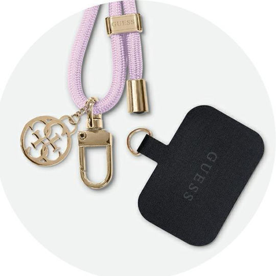 Guess Λουρί για Πλεκτή Τσάντα Μωβ