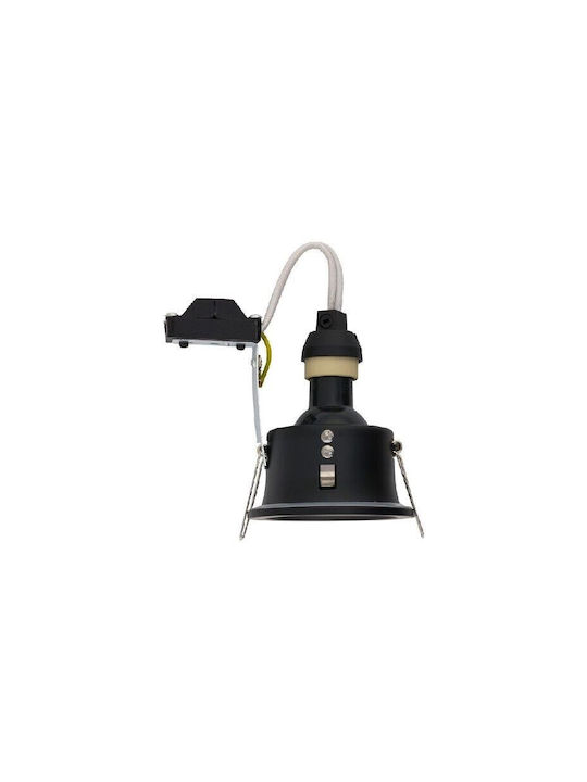 Nowodvorski Charlie Round Metallic Recessed Spot with Socket GU10 Black 8.5x8.5cm. 1pcs