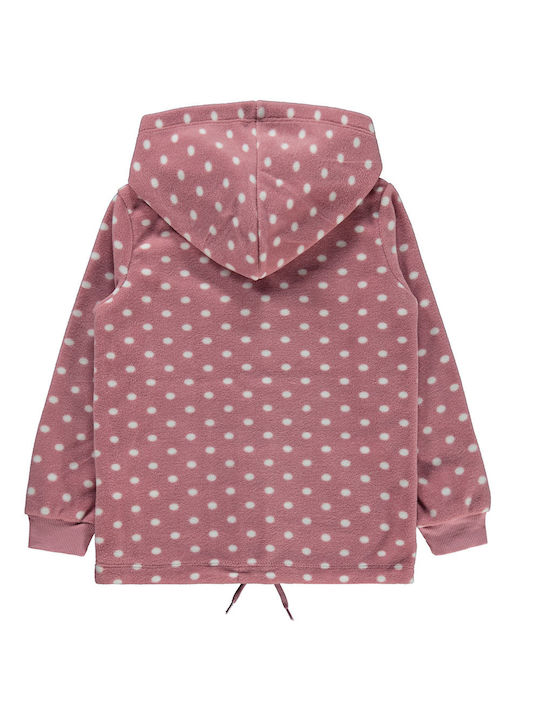 Girls' fleece cardigan with rotten apple polka dot for girls (6-10 years old) Civil 3407