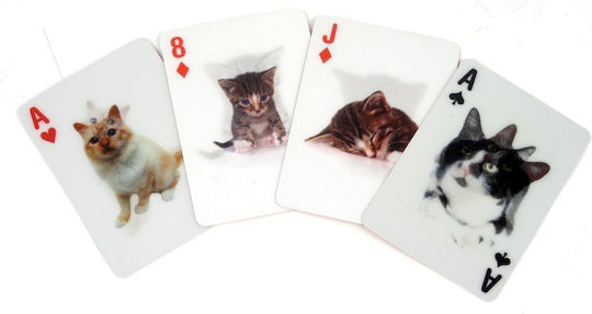Kikkerland Cats 3D Playing Cards Plastic
