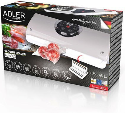 Adler Συσκευή Vacuum Εξωτερική με Μέγιστο Μήκος Σφραγίσματος 200mm