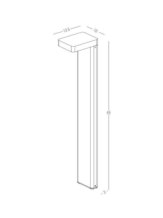 Zambelis Lights Outdoor Floor Lamp Small Post LED 7W with Warm White Light IP54 Gray