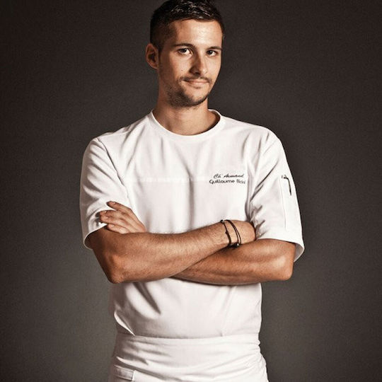 Clement Design Coat Chef Unisex White with Short Sleeve B-Shirt