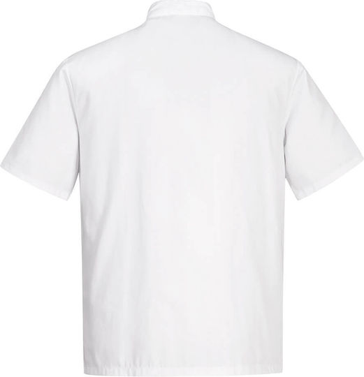 Portwest Chef Jacket Unisex White With Short Sleeve Cumbria