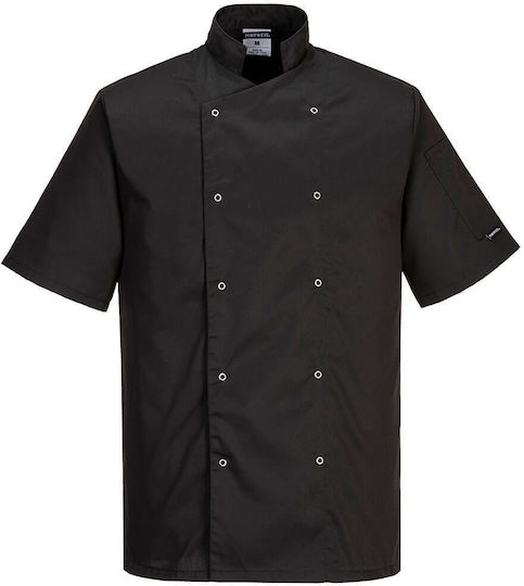 Portwest Chef Jacket Unisex White With Short Sleeve Cumbria
