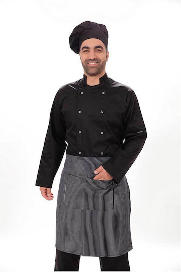 Portwest Chef Jacket Male Black With Long Sleeve