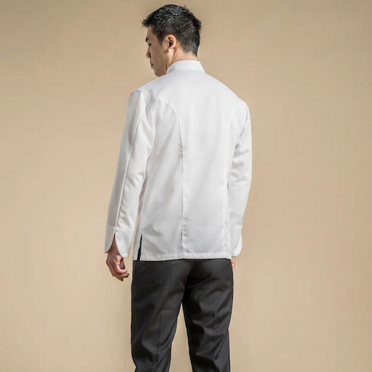 Clement Design Σακάκι Σεφ Unisex Λευκό με Μακρύ Μανίκι Epure