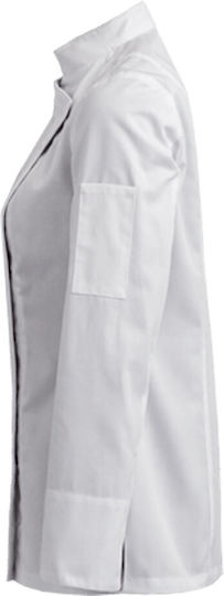 Clement Design Mantel Koch Damen Weiß mit Langärmelig Sienne