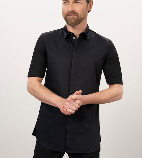 Le Nouveau Chef Mantel Koch Herren Schwarz mit Kurzärmelig Gilles