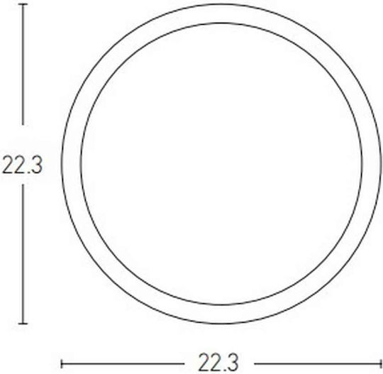 Zambelis Lights Στρογγυλό Εξωτερικό LED Panel 20W με Θερμό Λευκό Φως 3000K 22.3εκ.