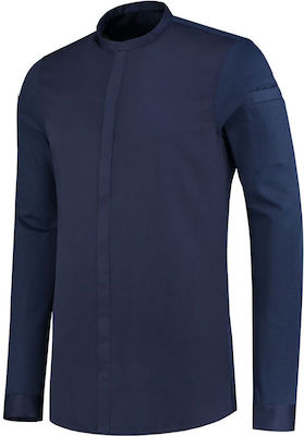 Le Nouveau Chef Julien Chef Long Sleeve Polyester Jacket Blue