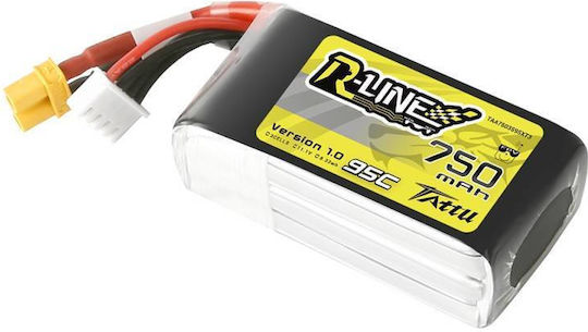 Tattu R-Line Μπαταρία Li-Po 11.1V 750mAh 95C 3S XT30 για Τηλεκατευθυνόμενο 2τμχ