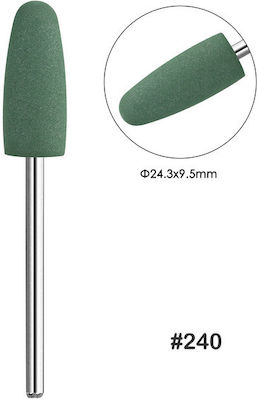 Buffer Nail Drill Silicone Bit with Cone Head Green